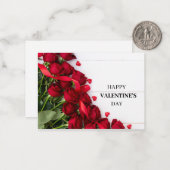 赤いバラのバレンタインデーのカード ノートカード (正面/裏面インサイチュ)