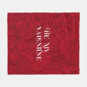 赤いバラのビーズ柄は私のバレンタイン フリースブランケット (正面(横))