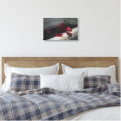 赤いバラのピアノ鍵 キャンバスプリント (インサイチュ (寝室))