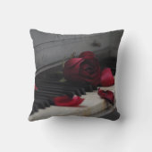 赤いバラのピアノ鍵 クッション (裏面)