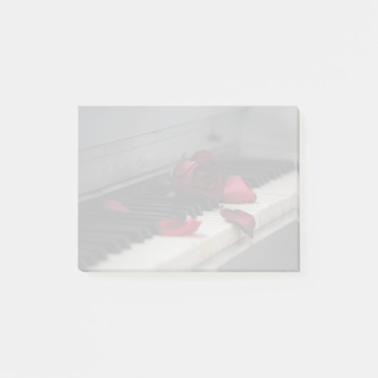 赤いバラのピアノ鍵 ポストイット (正面)