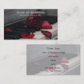 赤いバラのピアノ鍵 名刺 (正面/裏面)