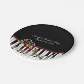 赤いバラのピアノ ペーパープレート (アングル)