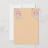 赤いバラのフラットな感謝カード サンキューカード (裏面)