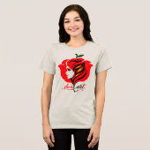 赤いバラのフラワーアート トライブレンドTシャツ (正面全面)