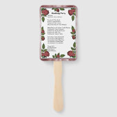 赤いバラのフレームとイメ縁どージパーティーリスト ハンドファン (裏面)