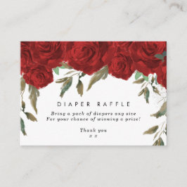 赤いバラのフローラおむつラッフルエンクロージャカード エンクロージャーカード