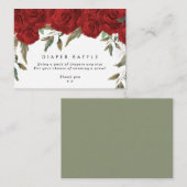赤いバラのフローラおむつラッフルエンクロージャカード エンクロージャーカード (正面/裏面)