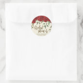 赤いバラのフローラブライダルシャワーステッカーの好意 ラウンドシール (バッグ)