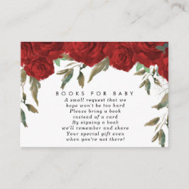 赤いバラのフローラ帳ベビー帳要求カード エンクロージャーカード