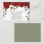 赤いバラのフローラ帳ベビー帳要求カード エンクロージャーカード (正面/裏面)