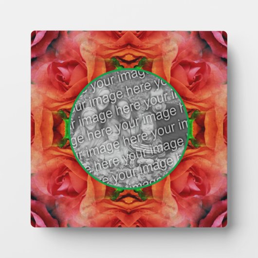 赤いバラのフローラ自然写真の追加 フォトプラーク (正面)