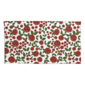 赤いバラのフローラ（白） 枕カバー (裏面-右)