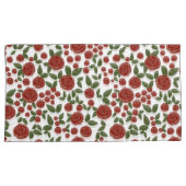 赤いバラのフローラ（白） 枕カバー (正面右)