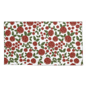 赤いバラのフローラ（白） 枕カバー (裏面-左)