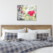 赤いバラのブッシュストレッチされたキャンバス印刷 キャンバスプリント (インサイチュ (寝室))