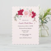赤いバラのブライダルシャワー招待状 招待状 (スタンド正面)