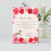  赤いバラのブライダルシャワー サンキューカード (スタンド正面)