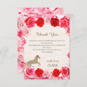  赤いバラのブライダルシャワー サンキューカード (正面/裏面)