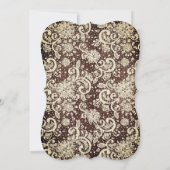 赤いバラのブライダルシャワー ラスティックウッド 招待状 (裏面)