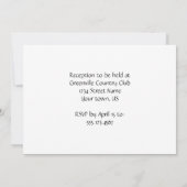 赤いバラのブラックストライプの結婚式招待状 招待状 (裏面)