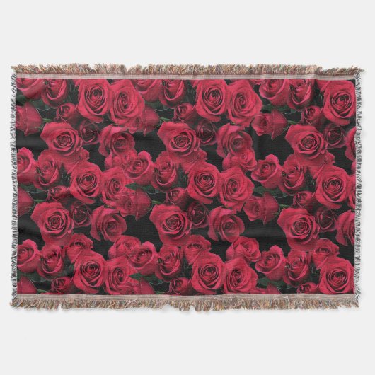 赤いバラのブランケット スローブランケット (正面)