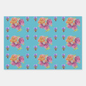 赤いバラのベレーの水の色を持つ女の子、あなたに忠実 ラッピングペーパーシート (正面2)