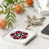 赤いバラのペンタグラム キーホルダー (側面)