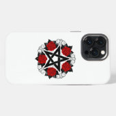 赤いバラのペンタグラム iPhoneケース (裏面横)