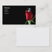 赤いバラのボストンテリアの名刺 名刺 (正面/裏面)