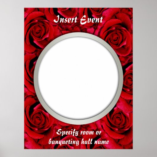 赤いバラのポスターテンプレート – カスタマイズ可能 ポスター (正面)