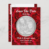 赤いバラのポストカードテンプレート – カスタマイズ可能 案内ポストカード (正面/裏面)