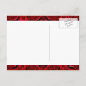 赤いバラのポストカードテンプレート – カスタマイズ可能 案内ポストカード (裏面)