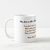 赤いバラのマグカップのように、ラビー・バーンズ コーヒーマグカップ (左)