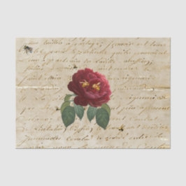 赤いバラのミツバチ 薄葉紙