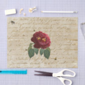 赤いバラのミツバチ 薄葉紙 (クラフト)