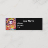 赤いバラのメイクアップアーティストと黄色の美しいマスク スキニー名刺 (正面)