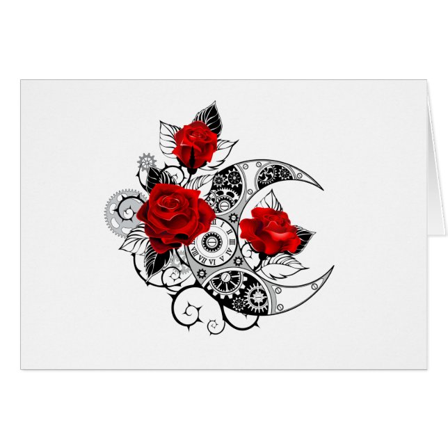 赤いバラのメカニカルクレセント (正面横)