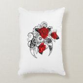赤いバラのメカニカルクレセント アクセントクッション (正面(垂直))