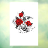 赤いバラのメカニカルクレセント ウィンドウサイン (シート3)