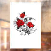 赤いバラのメカニカルクレセント ウィンドウサイン (シート2)