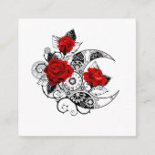 赤いバラのメカニカルクレセント エンクロージャーカード (正面)