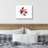 赤いバラのメカニカルクレセント キャンバスプリント (インサイチュ (寝室))