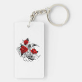 赤いバラのメカニカルクレセント キーホルダー (裏面)