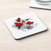 赤いバラのメカニカルクレセント コースター (左側)