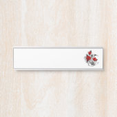 赤いバラのメカニカルクレセント サインプレート (正面)