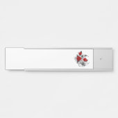 赤いバラのメカニカルクレセント サインプレート (正面)