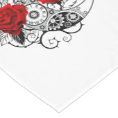 赤いバラのメカニカルクレセント ショートテーブルランナー (コーナー)