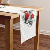 赤いバラのメカニカルクレセント ショートテーブルランナー (インサイチュ)