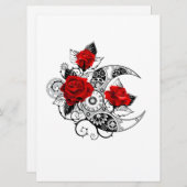 赤いバラのメカニカルクレセント シーズンカード (正面/裏面)